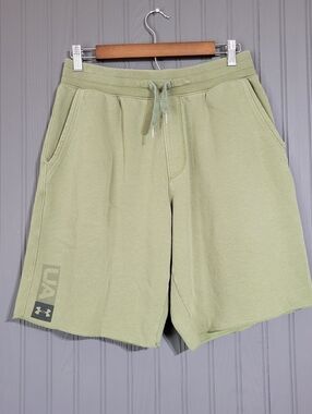Under Armour Rival Fleece Shorts Loose Fit Coldgear Olive Green Men's Large